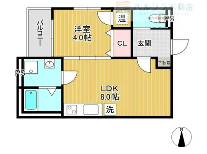 KVELL GARDEN 香里II(1LDK/3階)の間取り写真