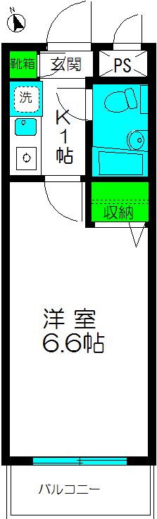 ジョイフル落合(1K/3階)の間取り写真