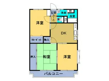 フローラルハイツ(3DK/1階)の間取り写真