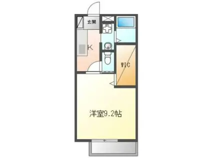 イル・ソーレ春日(1K/1階)の間取り写真