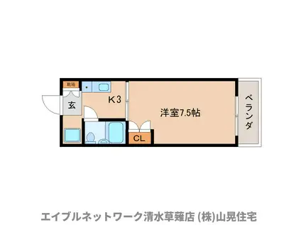 アートヒルII(1K/1階)の間取り写真