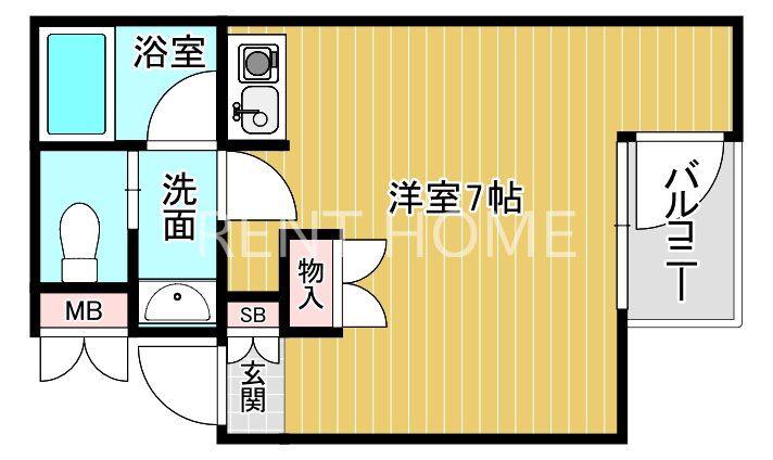 ファラン八尾(ワンルーム/3階)の間取り写真