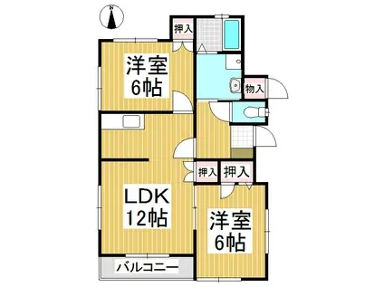 SPAZIO(2LDK/1階)の間取り写真