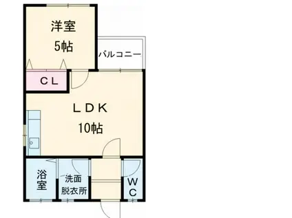 西鉄天神大牟田線 西鉄銀水駅 徒歩8分 2階建 築19年(1LDK/2階)の間取り写真