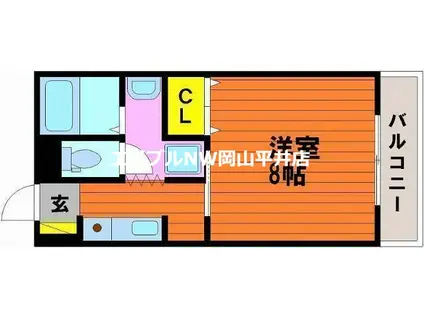 はなはうす門田二番館(1K/3階)の間取り写真