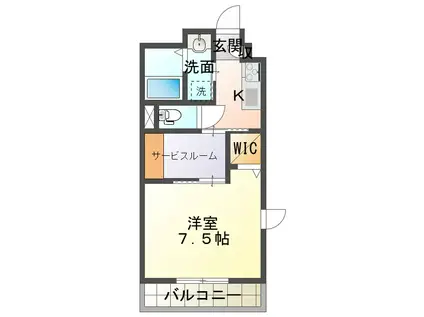 ロイヤルグランコート津(1K/2階)の間取り写真