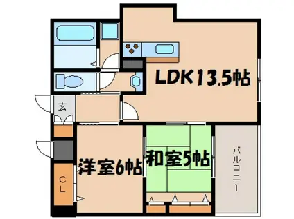 京才ビル(2LDK/2階)の間取り写真