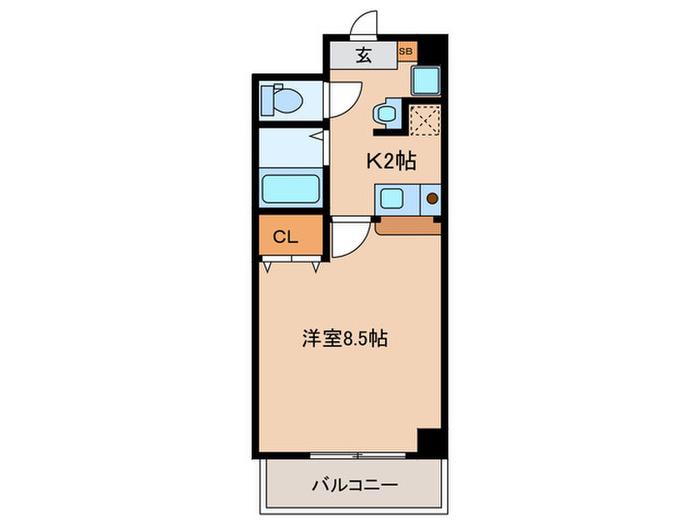 ト-ア・ドム-ル(1K/7階)の間取り写真