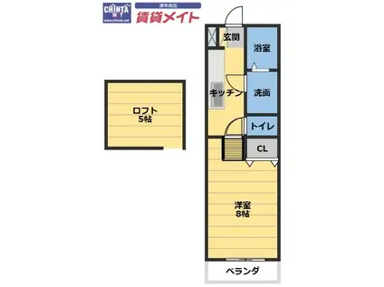 クレバネス町屋(1K/1階)の間取り写真