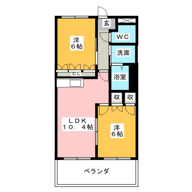 ロジュモ(2LDK/3階)の間取り写真