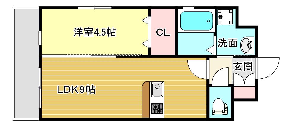 第50川崎ビル(1LDK/2階)の間取り写真