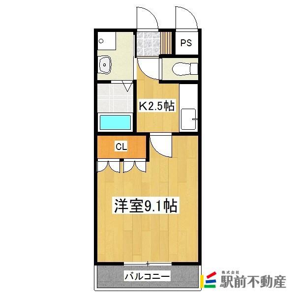 プロニティHOUSE(1K/2階)の間取り写真