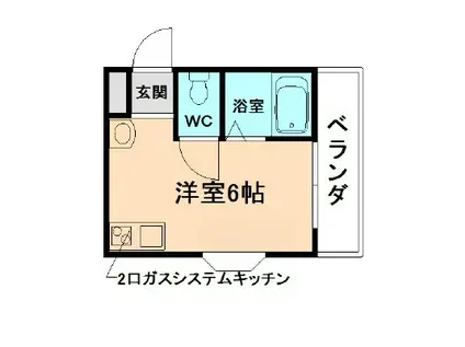 ファーストステージ桜井(1K/2階)の間取り写真