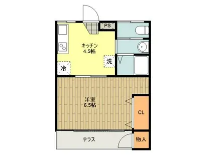 アールズコート(1DK/1階)の間取り写真