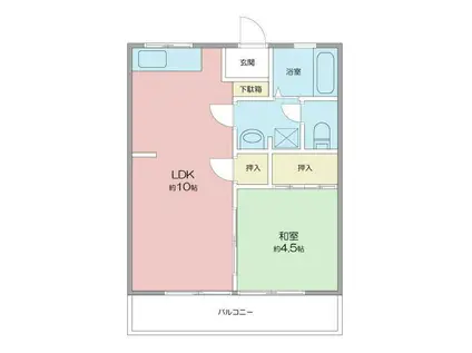 ハイツサンローラン(1LDK/1階)の間取り写真