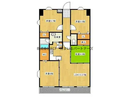 エバーライフ久留米南イーストコート(4LDK/14階)の間取り写真