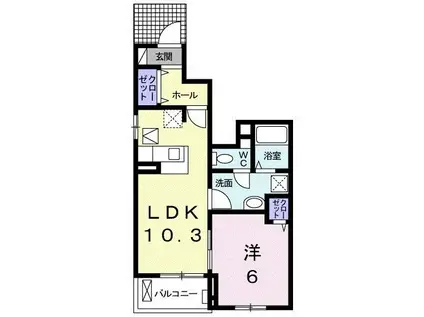 スプリリティー(1LDK/1階)の間取り写真
