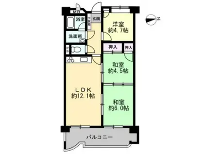 ベルコート古江(3LDK/2階)の間取り写真