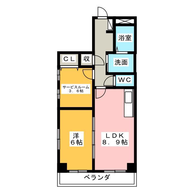 ベナレス藤枝(1SLDK/2階)の間取り写真