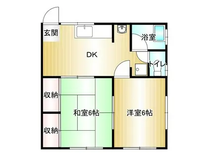 コーポ山本(2DK/1階)の間取り写真