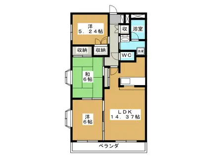 セレクト大岩(3LDK/4階)の間取り写真