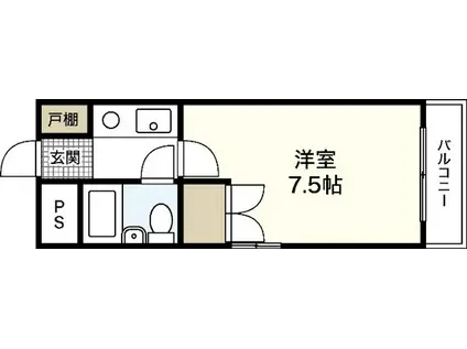 メゾン沢原(1K/3階)の間取り写真