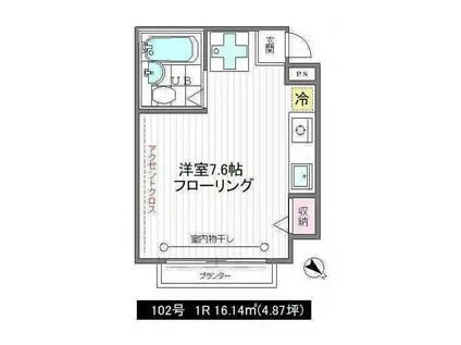 サニーコーポ(ワンルーム/1階)の間取り写真