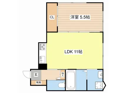 ランマンスクエア(1LDK/1階)の間取り写真