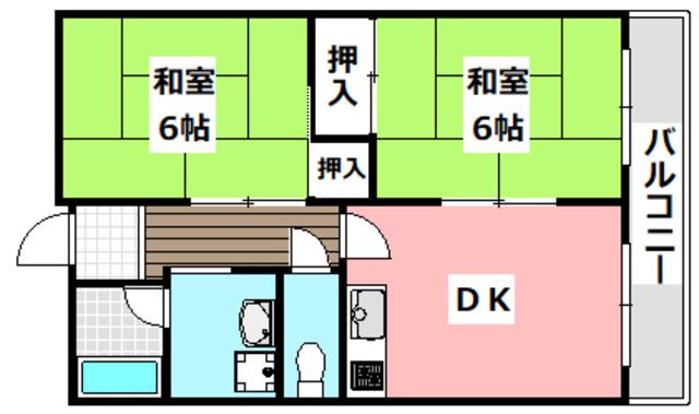 アーバンハイツ(2DK/3階)の間取り写真