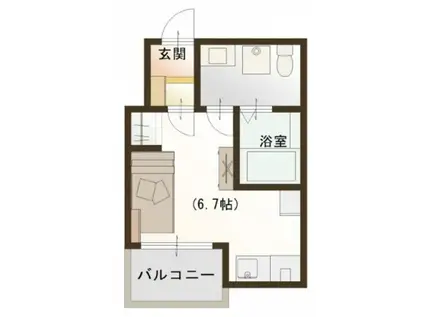 PREGO城内(ワンルーム/3階)の間取り写真