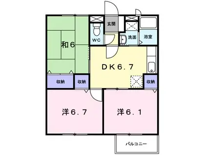 アバカス諸川(3DK/2階)の間取り写真