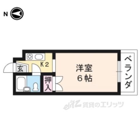 エースハイム一乗寺(1K/1階)の間取り写真
