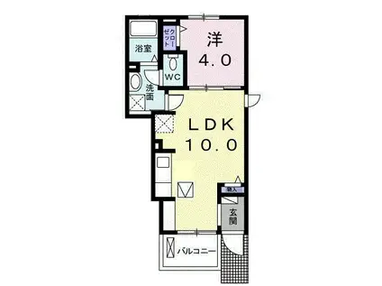 エクレレ(1LDK/1階)の間取り写真