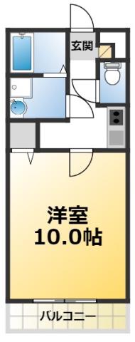 アンプルールリーブルBONHEUR(1K/1階)の間取り写真