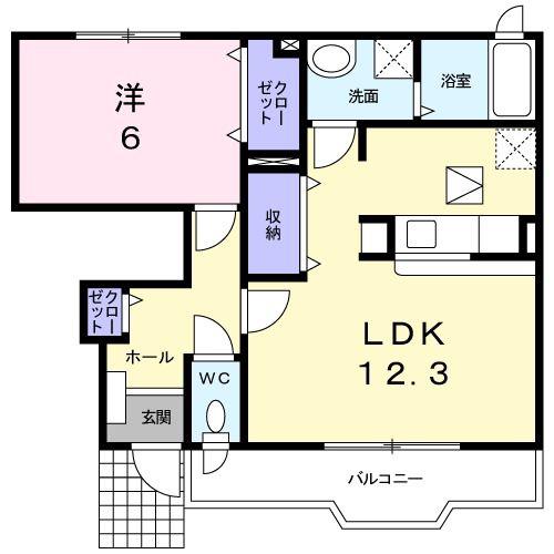 イーストユニゾン(1LDK/1階)の間取り写真