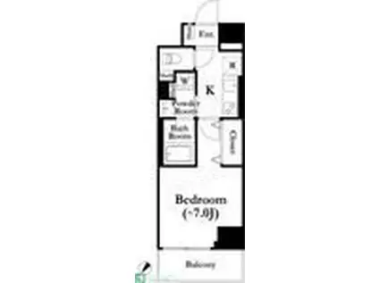 ロイジェント上野桜木(1K/2階)の間取り写真