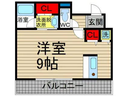 サンライズヒルズ上町台地(ワンルーム/5階)の間取り写真