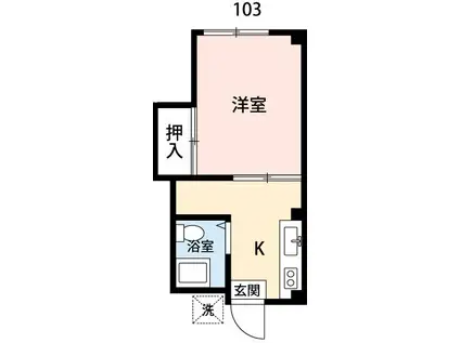 コーポタマ(1K/1階)の間取り写真
