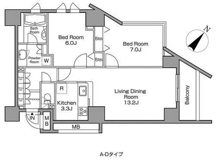 レジディアタワー中目黒 10階階 間取り