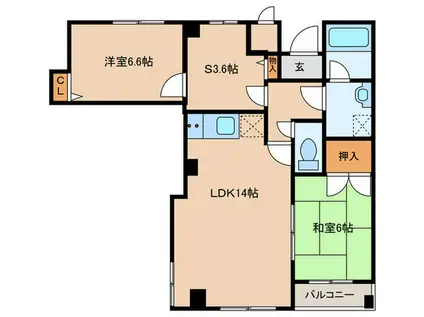 ドミトリー箕面(2SLDK/3階)の間取り写真