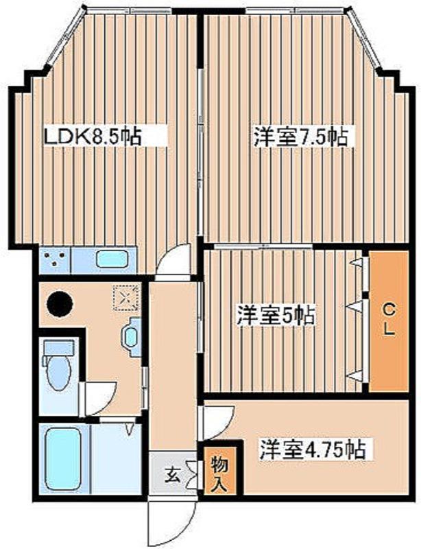カルチェド札幌(3LDK/5階)の間取り写真