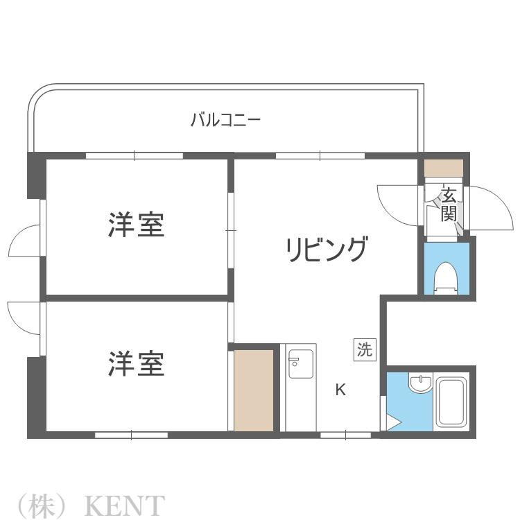 ファイン南6条(2LDK/3階)の間取り写真
