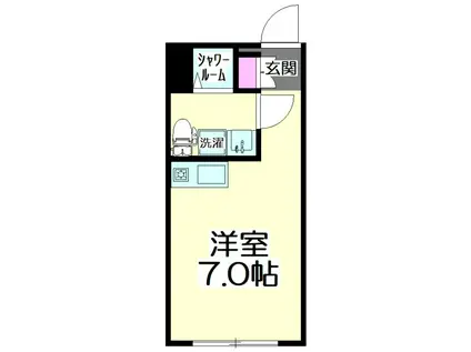 ヴィラージュ伊興(ワンルーム/1階)の間取り写真