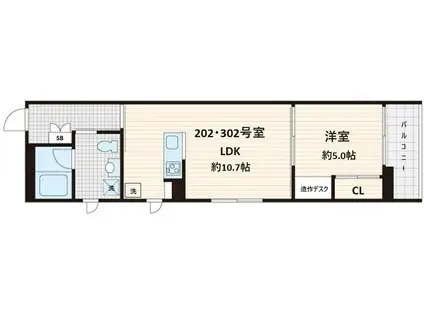 FULLEA白金台(1LDK/2階)の間取り写真