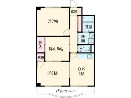 東陽ハイツ(3DK/5階)の間取り写真