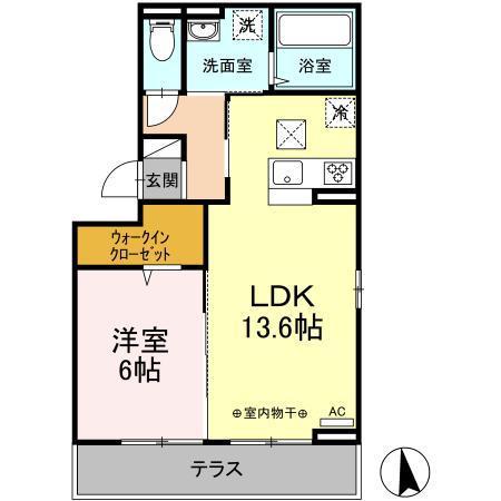 ソーニュアスリーク(1LDK/1階)の間取り写真