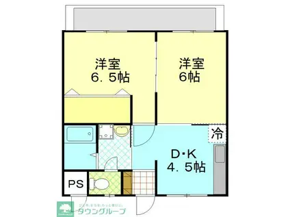 オータムリーフ壱番館(2DK/1階)の間取り写真