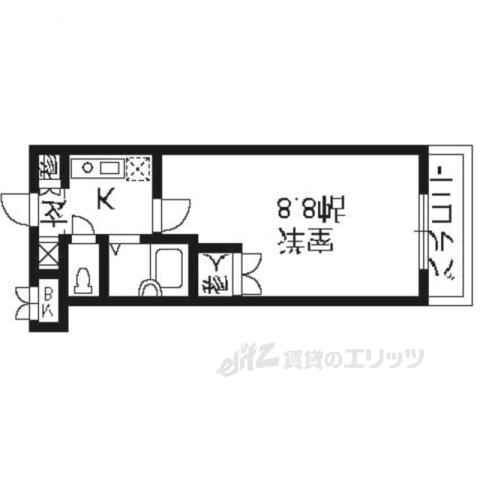 サンモールコート東洞院(1K/3階)の間取り写真