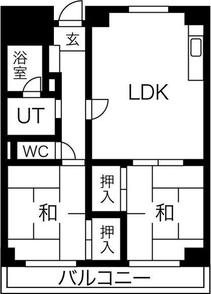 パピリオン松下(2LDK/6階)の間取り写真