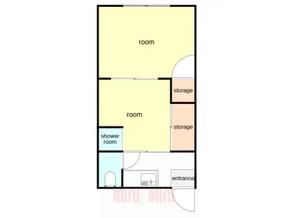 晴山荘(2K/2階)の間取り写真